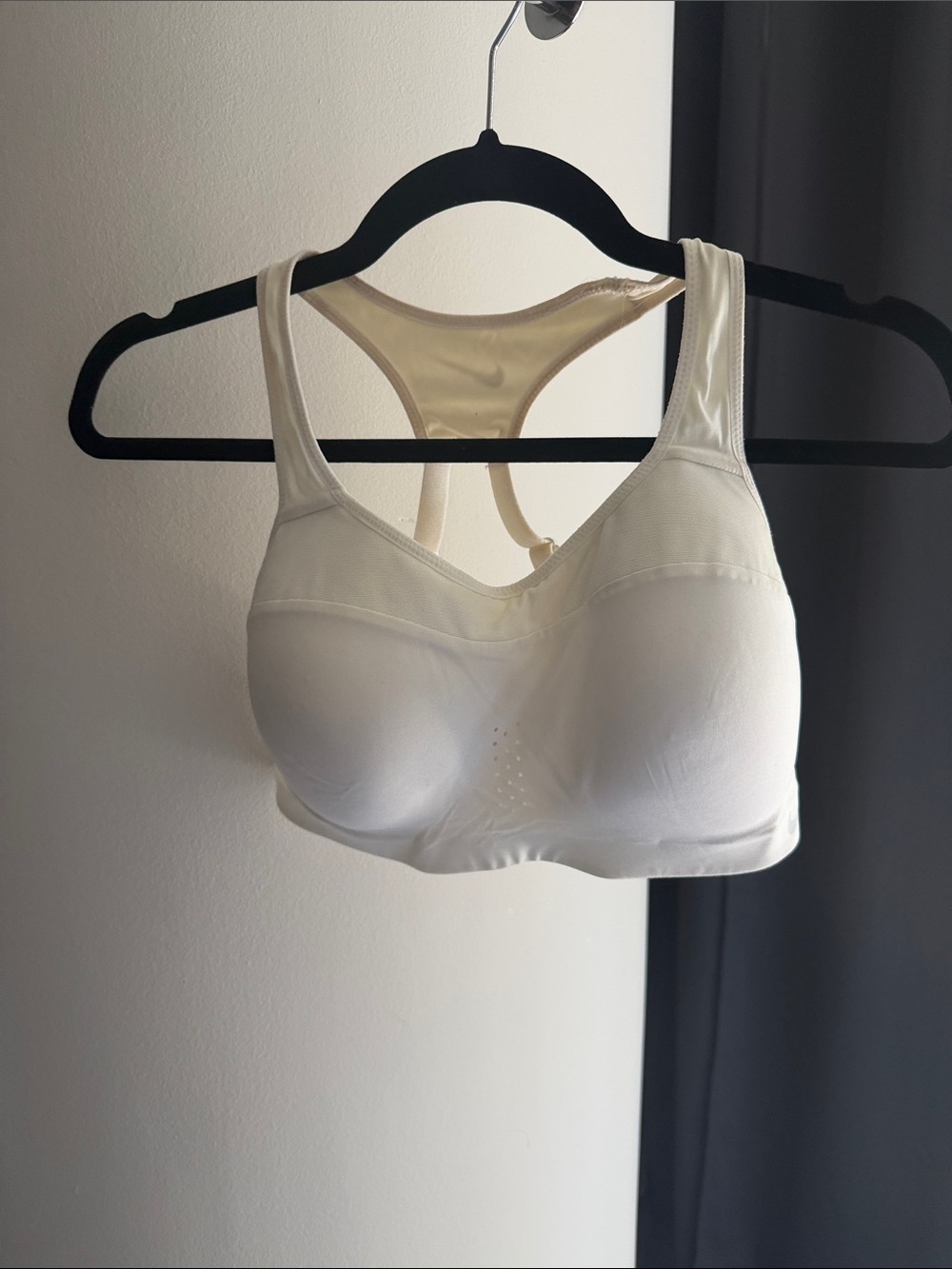 Nike White Adjustable Racerback Molded-Cup Sports Bra
